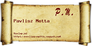 Pavlisz Metta névjegykártya